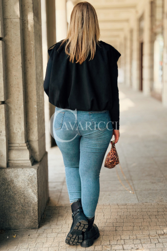 MARGA Kurze Wildleder-Weste mit Futter & Taschen – Schwarz