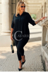 GISELL Plissierte Hemdbluse mit Kragen in Schwarz