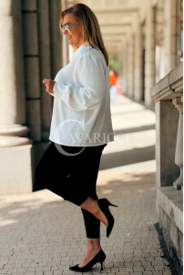 FALKENA Elegante Bluse mit Krawatte Ecru | Langarm