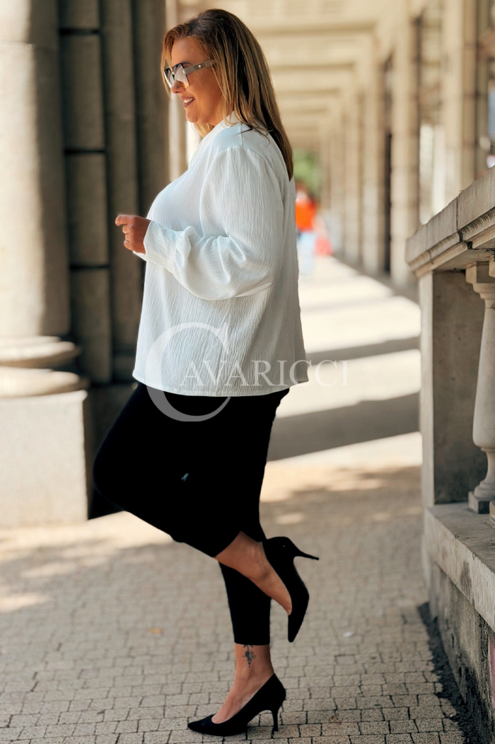 FALKENA Elegante Bluse mit Krawatte Ecru | Langarm