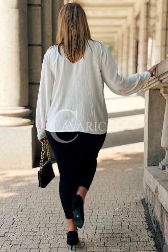FALKENA Elegante Bluse mit Krawatte Ecru | Langarm