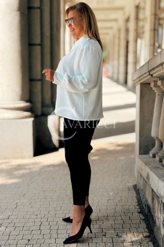 FALKENA Elegante Bluse mit Krawatte Ecru | Langarm