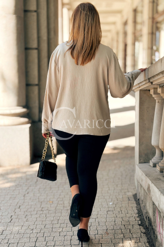 Elegante Bluse FALKENA Beige mit Schleife & langen Ärmeln