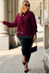 FALKENA Elegante Bluse mit Schleifenkragen und langen Ärmeln in Bordeauxrot
