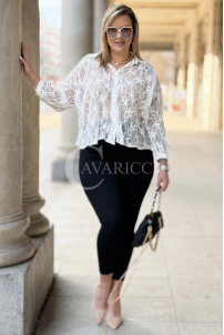 ROSSA Bluse in Weiß – Große Größen | Cavaricci.de