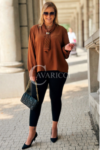 FALKENA Elegante Bluse mit Schleife in Karamell | 89 zł