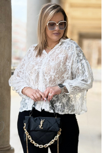 ROSSA Bluse in Weiß – Große Größen | Cavaricci.de
