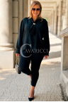 FALKENA Elegante Bluse mit Schleife und langen Ärmeln in Schwarz