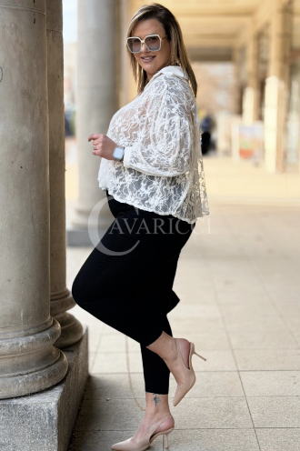 ROSSA Bluse in Weiß – Große Größen | Cavaricci.de