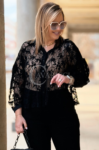 ROSSA Bluse in Schwarz – Große Größen | Cavaricci.de