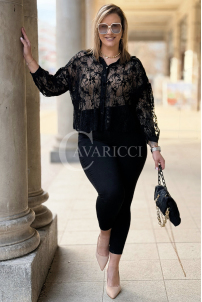 ROSSA Bluse in Schwarz – Große Größen | Cavaricci.de