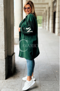 MARLENE Flauschjacke mit Strickärmel in Flaschengrün