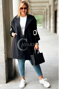 MARLENE Flauschmantel in Schwarz mit Taschen | Eleganz