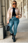 SABINE Kurze Wildlederjacke mit Bündchen in Beige