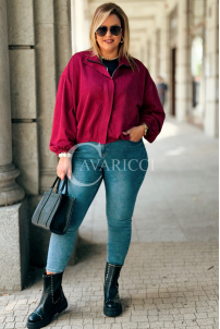 Kurze Wildlederjacke SABINE in Bordeaux mit Bündchen
