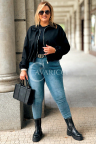 SABINE Kurze Wildlederjacke mit Bündchen in Schwarz