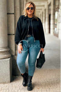 Schwarze Kurze Wildlederjacke mit Bündchen | SABINE