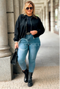 Schwarze Kurze Wildlederjacke mit Bündchen | SABINE