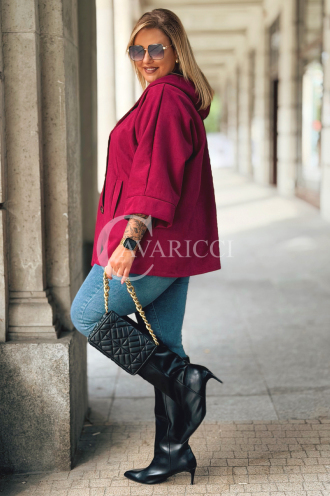 VERNA Wildleder-Kapuzenjacke Bordeaux | Stil und Komfort