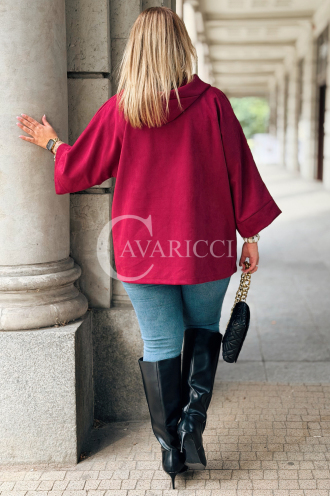 VERNA Wildleder-Kapuzenjacke Bordeaux | Stil und Komfort