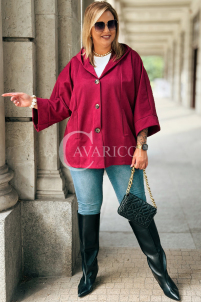 VERNA Wildleder-Kapuzenjacke Bordeaux | Stil und Komfort