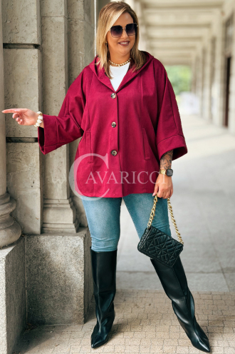 VERNA Wildleder-Kapuzenjacke Bordeaux | Stil und Komfort