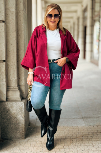 VERNA Wildleder-Kapuzenjacke Bordeaux | Stil und Komfort