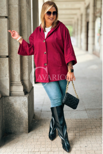 VERNA Wildleder-Kapuzenjacke Bordeaux | Stil und Komfort