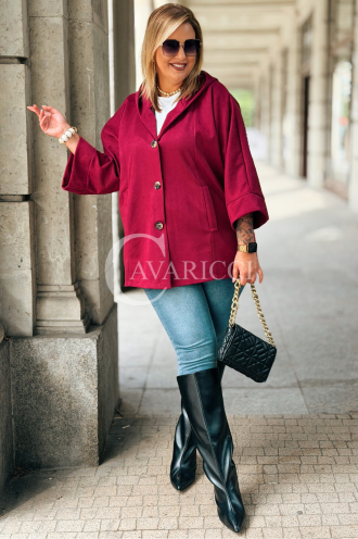 VERNA Wildleder-Kapuzenjacke Bordeaux | Stil und Komfort