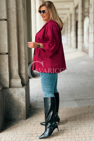 VERNA Wildleder-Kapuzenjacke Bordeaux | Stil und Komfort