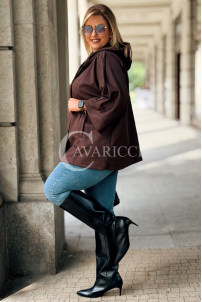 VERNA Wildlederjacke mit Kapuze Schokoladenbraun