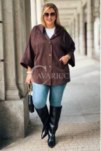 VERNA Wildlederjacke mit Kapuze Schokoladenbraun