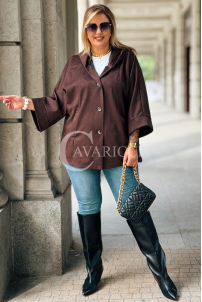 VERNA Wildlederjacke mit Kapuze Schokoladenbraun
