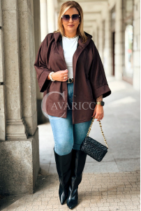 VERNA Wildlederjacke mit Kapuze Schokoladenbraun