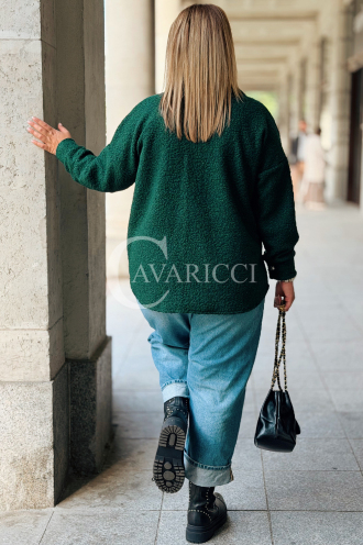 Florentine Damen Bouclé-Jacke in Flaschengrün | Elegant