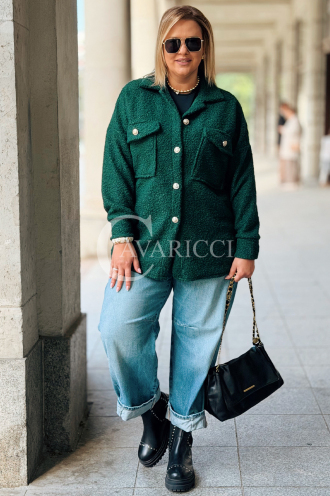 Florentine Damen Bouclé-Jacke in Flaschengrün | Elegant