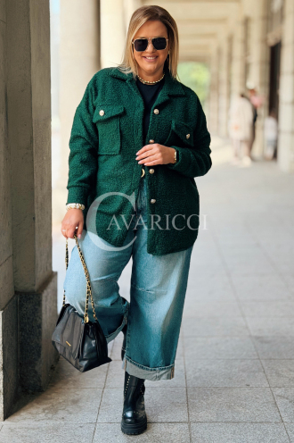 Florentine Damen Bouclé-Jacke in Flaschengrün | Elegant