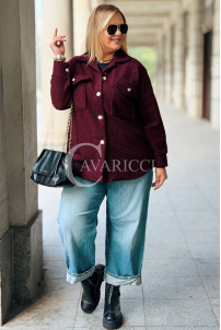 FLORENTINE Damen Bouclé-Jacke Bordeaux – Eleganz für jeden Tag