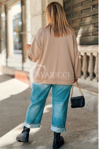 Antonia Damen-Sweatshirt mit Brosche in Fango | Basic