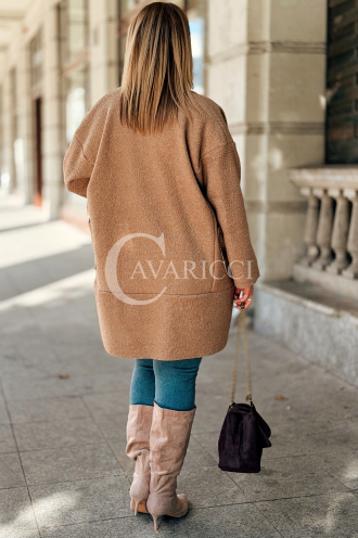 HENRIETTE Damen Bouclé-Mantel in Beige | Locker & Stilvoll