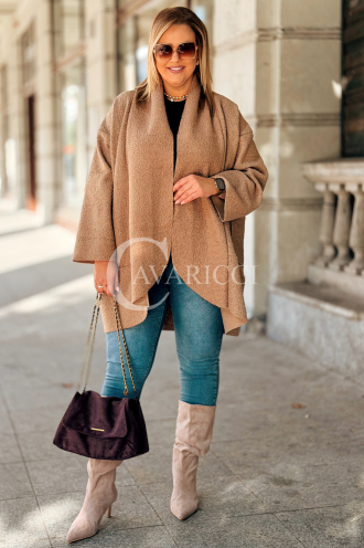 HENRIETTE Damen Bouclé-Mantel in Beige | Locker & Stilvoll