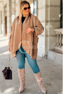 HENRIETTE Damen Bouclé-Mantel in Beige | Locker & Stilvoll