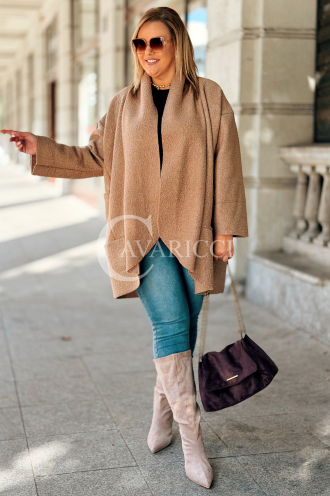 HENRIETTE Damen Bouclé-Mantel in Beige | Locker & Stilvoll