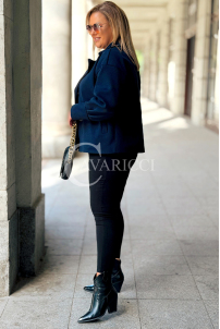 Elegante Damen-Fischgrätjacke Marineblau ALWINE