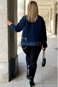 Elegante Damen-Fischgrätjacke Marineblau ALWINE