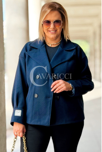 Elegante Damen-Fischgrätjacke Marineblau ALWINE