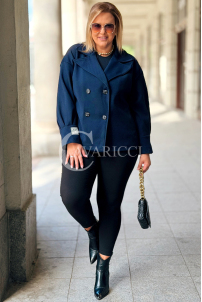 Elegante Damen-Fischgrätjacke Marineblau ALWINE