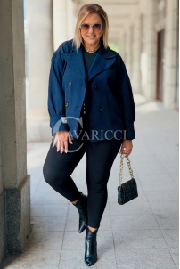 Elegante Damen-Fischgrätjacke Marineblau ALWINE