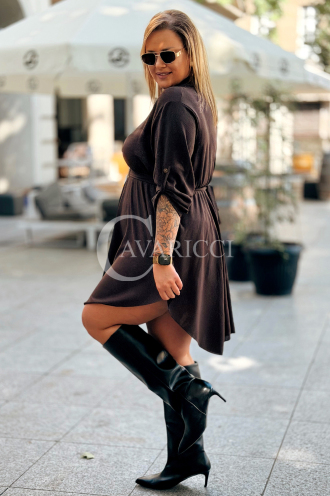 MARGITTA Lockeres Plus-Size-Kleid mit Rückenbindung