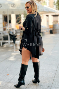 MARGITTA Schwarzes Kleid mit Rückenbindung | Plus Size
